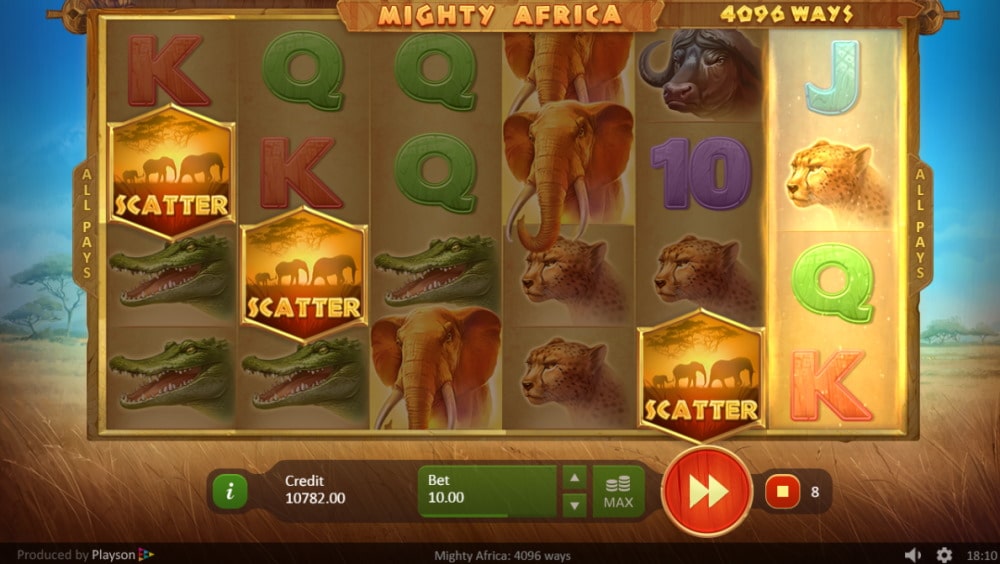 mighty africa slot free spins bonus round screenshot